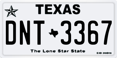 TX license plate DNT3367