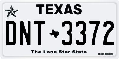 TX license plate DNT3372