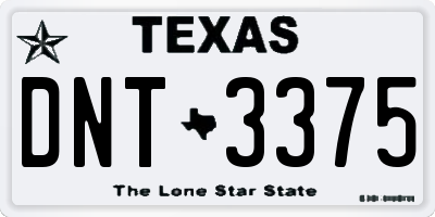 TX license plate DNT3375