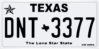 TX license plate DNT3377