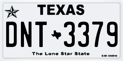 TX license plate DNT3379
