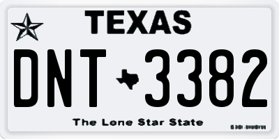 TX license plate DNT3382