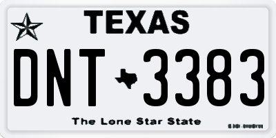TX license plate DNT3383