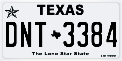 TX license plate DNT3384