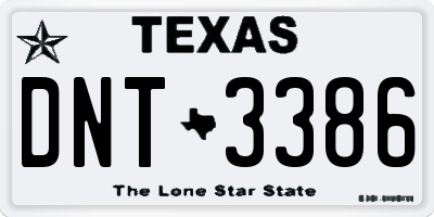 TX license plate DNT3386