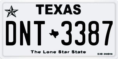 TX license plate DNT3387