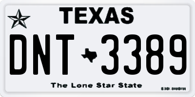 TX license plate DNT3389