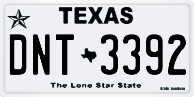 TX license plate DNT3392