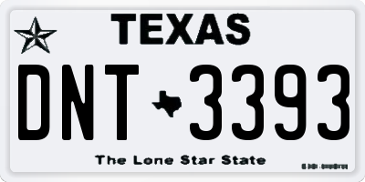 TX license plate DNT3393