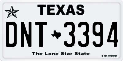 TX license plate DNT3394