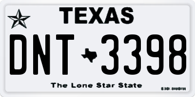 TX license plate DNT3398
