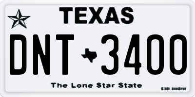 TX license plate DNT3400