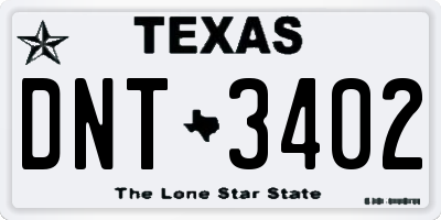 TX license plate DNT3402