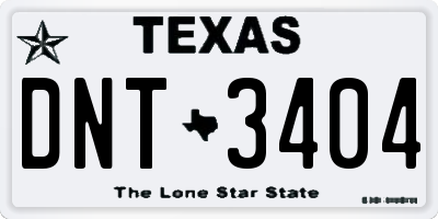 TX license plate DNT3404