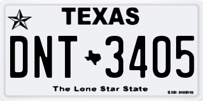 TX license plate DNT3405