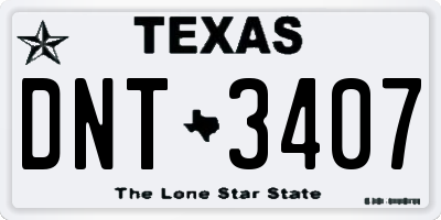 TX license plate DNT3407