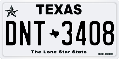 TX license plate DNT3408