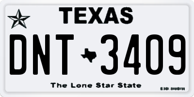 TX license plate DNT3409