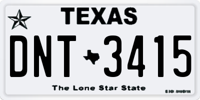 TX license plate DNT3415