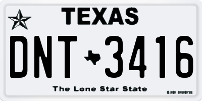 TX license plate DNT3416