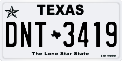 TX license plate DNT3419