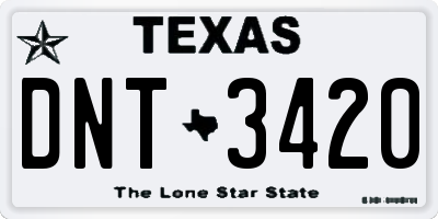 TX license plate DNT3420