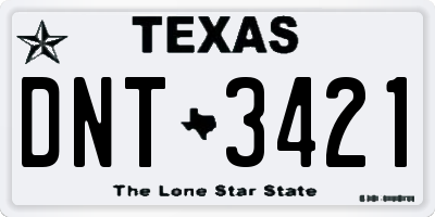 TX license plate DNT3421