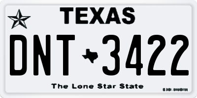 TX license plate DNT3422