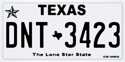 TX license plate DNT3423