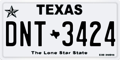 TX license plate DNT3424