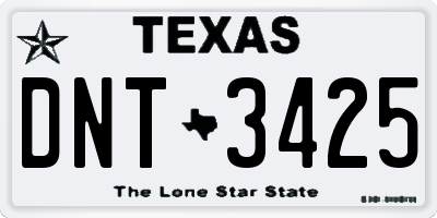 TX license plate DNT3425