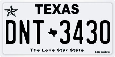 TX license plate DNT3430