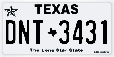 TX license plate DNT3431