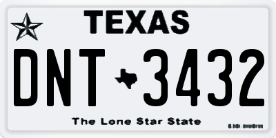 TX license plate DNT3432