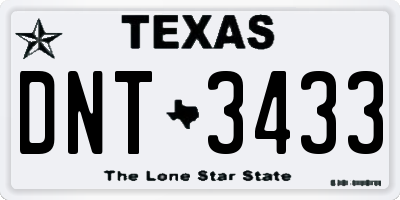 TX license plate DNT3433