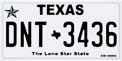 TX license plate DNT3436