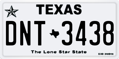 TX license plate DNT3438