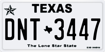 TX license plate DNT3447