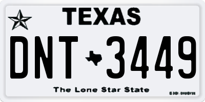 TX license plate DNT3449