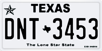 TX license plate DNT3453