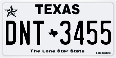 TX license plate DNT3455