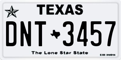 TX license plate DNT3457