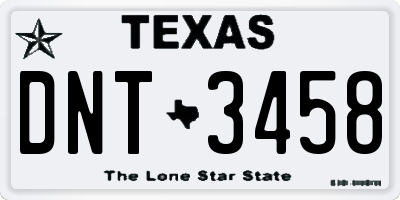 TX license plate DNT3458