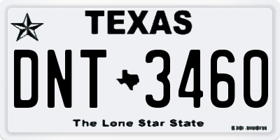 TX license plate DNT3460