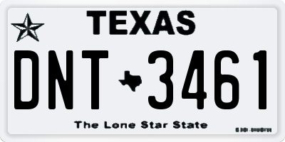 TX license plate DNT3461