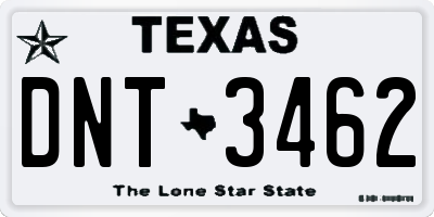TX license plate DNT3462