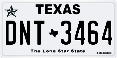 TX license plate DNT3464