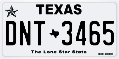 TX license plate DNT3465