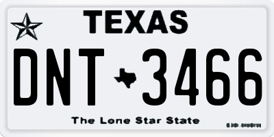 TX license plate DNT3466