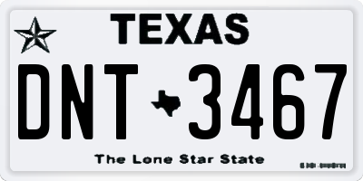 TX license plate DNT3467